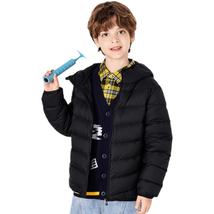 巴拉巴拉女童轻薄羽绒服中大童红色外套儿童连帽上衣冬装新款童装