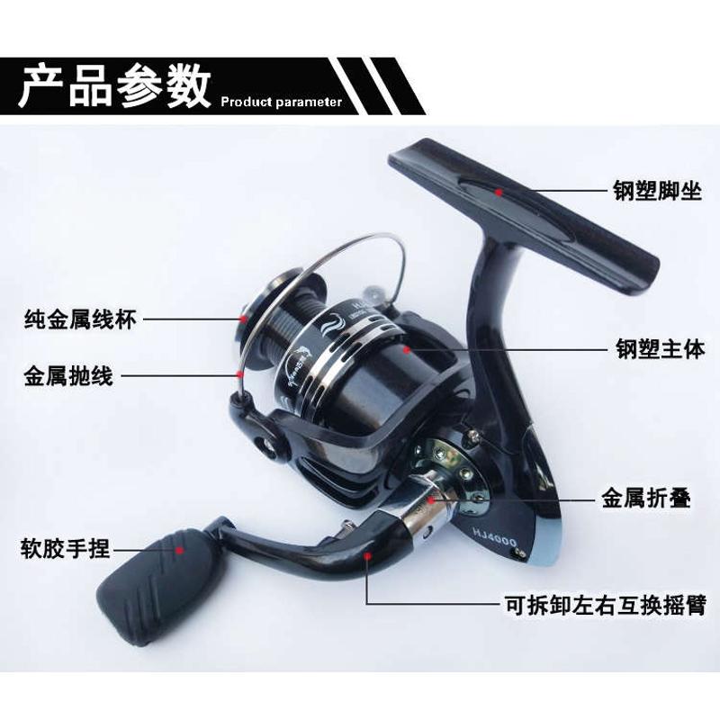 古梵全金属线杯头渔轮 纺车轮鱼轮海竿钓鱼线轮渔线轮路亚矶钓轮