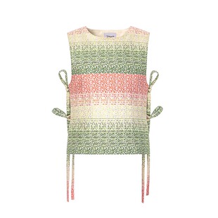 夏虹 定制提花肌理感渐变色宽松系带背心 山谷少年独立设计师品牌