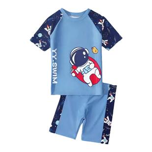 儿童泳衣裤男孩小中大童宝宝分体防晒泳装2025新款速干套游泳装备