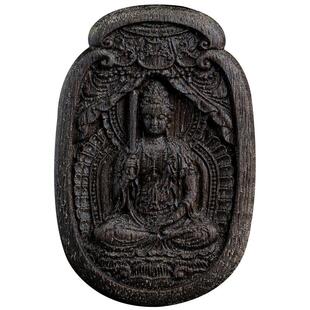 越南芽庄沉香雕刻本命佛项链吊坠女男款真品十二生肖普贤生肖挂件