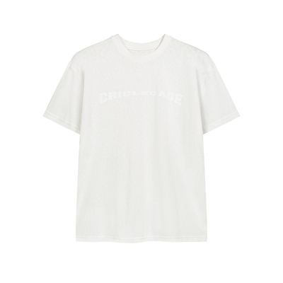 棉麻混纺宽松素色基础印花短袖