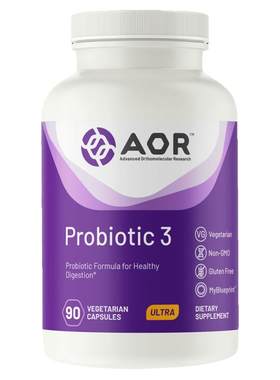现货 加拿大 AOR Probiotic-3 益生菌 改善菌群 肠道健康 90粒