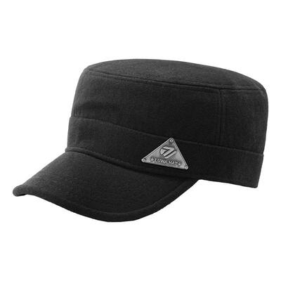 路瓦平顶帽男冬季羊毛呢后封口