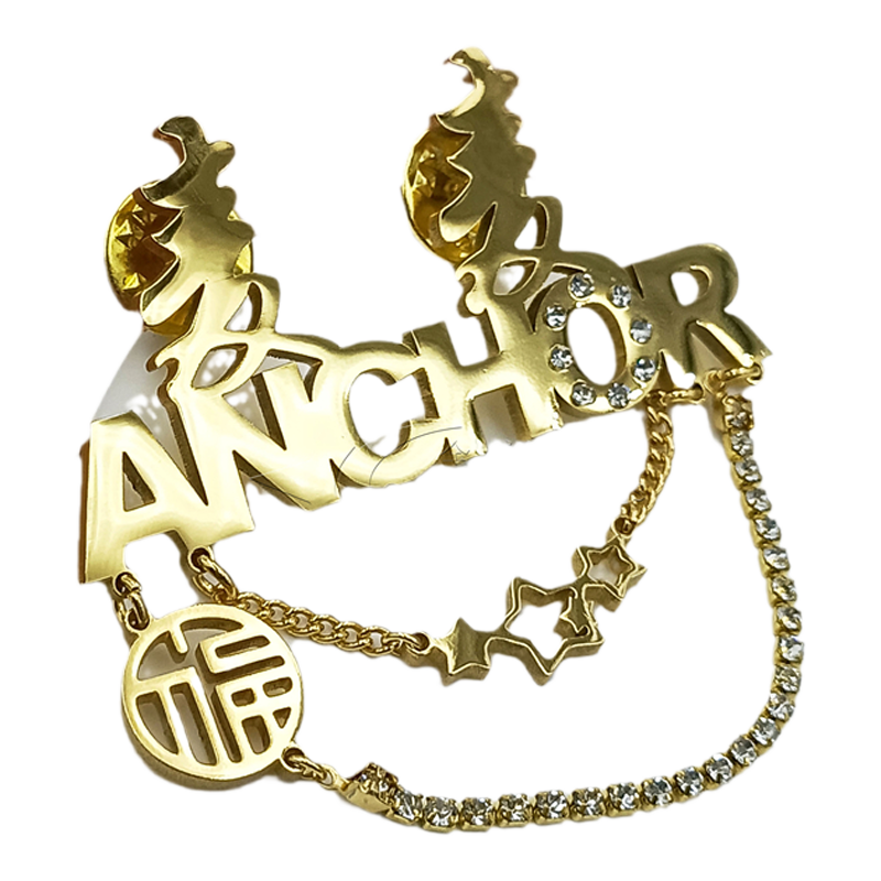 流苏胸针定制公司标志商标LOGO订做徽章定做钛钢胸针来图订制制作