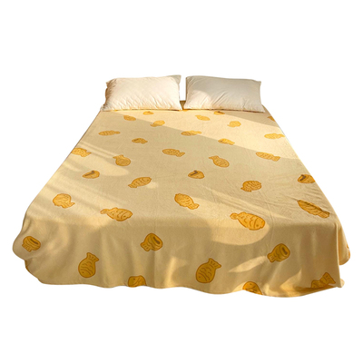 可爱原创奶油绒床单鲷鱼烧床笠