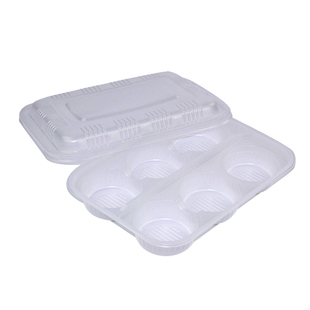 一次性包子盒外卖打包盒小笼包四格六格装烧麦餐盒耐高温透明带盖