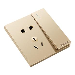 国际电工86型暗装金色双控开关插座一开五孔单控面板多孔墙壁家用