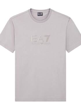 EA7/阿玛尼男士圆领短袖正肩T恤