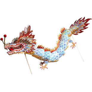 舞龙灯笼 复古风中国龙形宫灯DIY手工纸龙发光过新年花灯