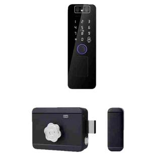 人脸识别铁闸牛头锁指纹密码刷卡老式防盗不锈钢门智能电子电控锁