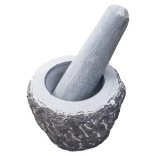 山东淄博天然手工青石捣蒜器石臼家用蒜臼子捣药罐研磨器蒜石臼子