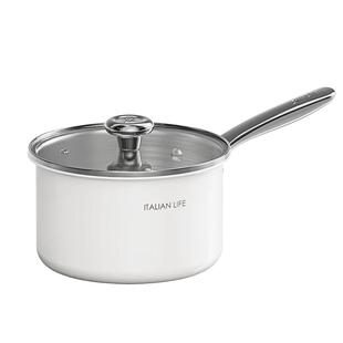 萨索洛无涂层陶瓷316L不锈钢奶锅汤锅婴儿辅食锅三层复合钢小锅