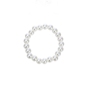 施家珍珠戒指叠戴素圈指环小珠女轻奢高级感弹力戒圈轻奢气质尾戒