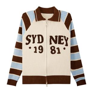 左西童装女童毛衣针织polo衫条纹儿童秋冬装2025新款女孩大童上衣