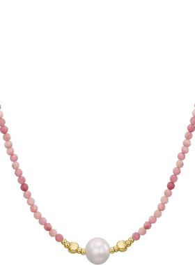 夏天高级感彩色串珠珍珠项链女