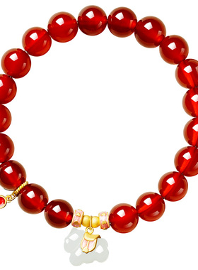 宫里上新鸿运玉马红玛瑙手串