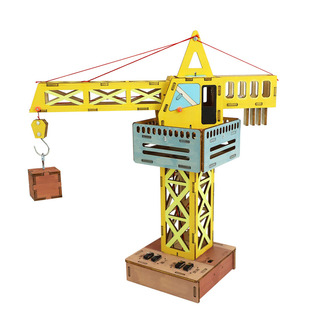 科技小制作手工diy材料旋转塔吊机械工程原理拼装玩具物理小实验