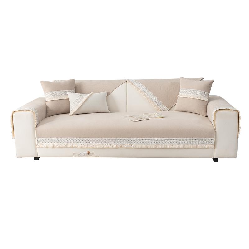 法式奶油风沙发垫2025新款四季通用真皮沙发专用套罩布防滑坐垫子