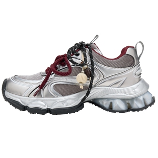 HERLOOK陨石厚底老爹鞋复古十字星小个子6CM增高银色超火运动鞋