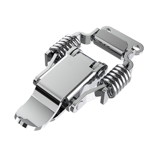 工业工具箱搭扣密封拉紧双弹簧自动定位防开锁扣挂钩老式固定卡扣