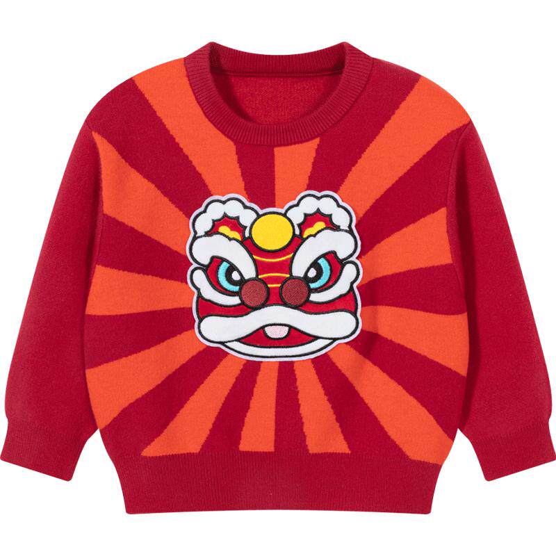 贝贝怡儿童新年针织毛衣