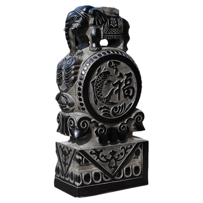 石门墩抱鼓石一对别墅门前摆件天然青石门口石头石墩石鼓