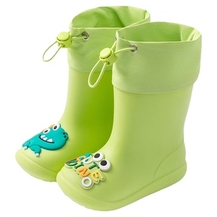 儿童雨鞋男童女童宝宝雨靴小男孩女孩幼儿园上学防滑防水轻便水鞋