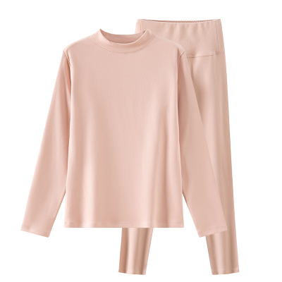 加厚纯棉半高领秋衣套装保暖内衣