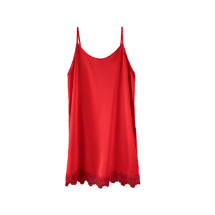 伊丝艾拉红色法式睡衣女轻熟御姐性感仿真丝吊带睡裙长袖睡袍套装