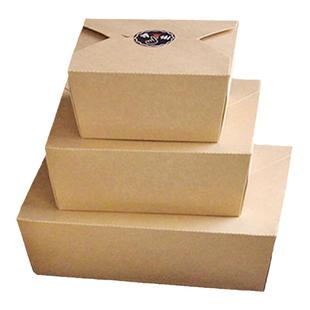 定制牛皮纸餐盒一次性打包盒纸质午饭盒长方形环保炸鸡外卖盒商用