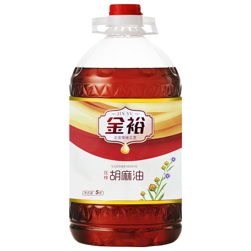 塞上金裕宁夏胡麻油纯亚麻籽油5L孕妇月子食用官方工厂直供非冷榨