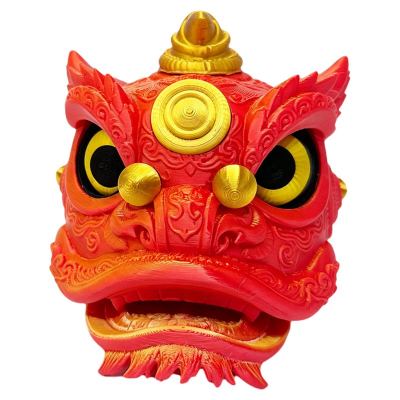 舞动的醒狮儿童玩具潮玩国风摆件