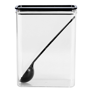 塑料方形密封罐果粉盒透明储物罐咖啡奶茶店专用果粉盒方豆桶包邮