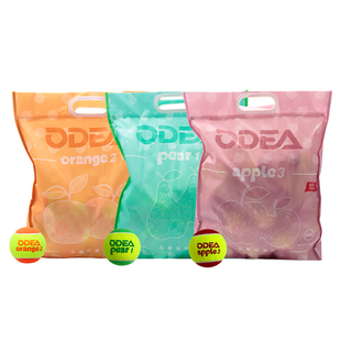 odear欧帝尔儿童过渡减压软式红橙绿色网球初学训练套装48个一袋