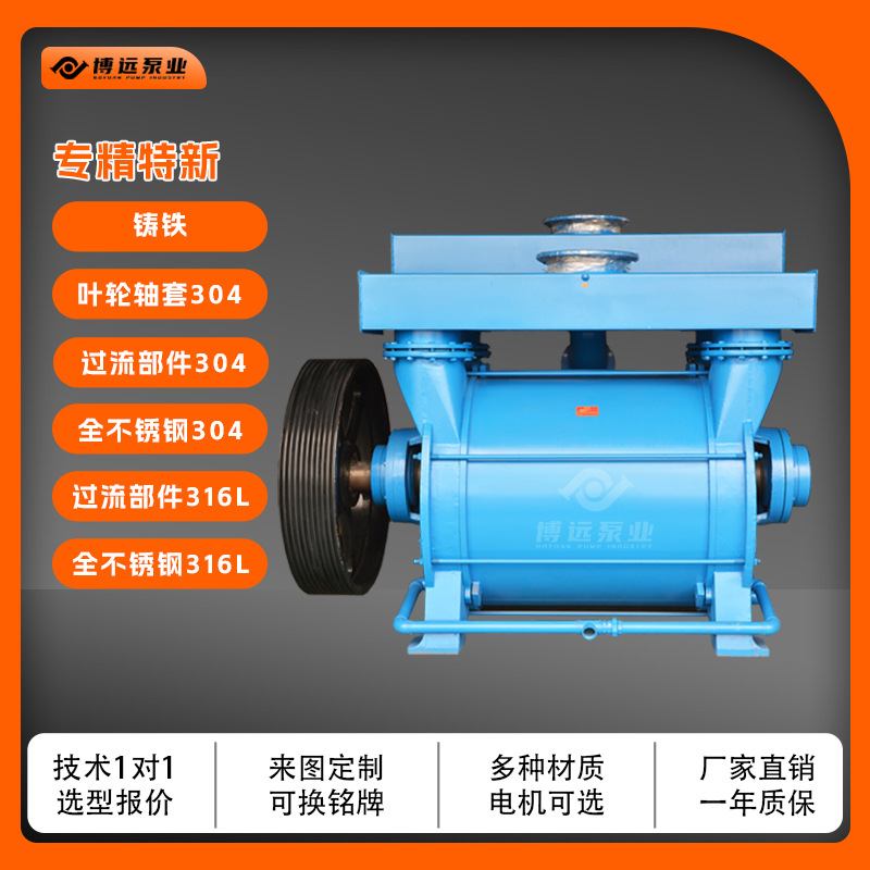 博远定制2BE202/203/252/253水环真空泵压缩机铸铁不锈钢冀真泵业