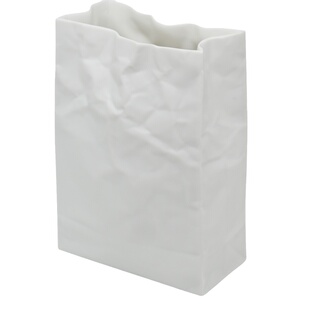 西米集市日本进口Ceramic Japan小松诚褶皱纸袋花瓶侘寂crinkle陶