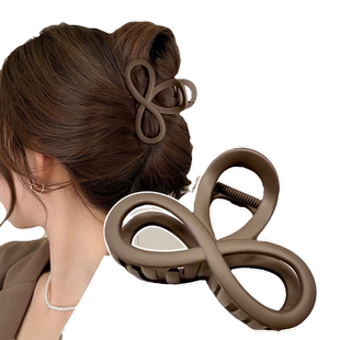 简约中号发夹女后脑勺盘发抓夹高级感鲨鱼夹子网红发卡发量少短发