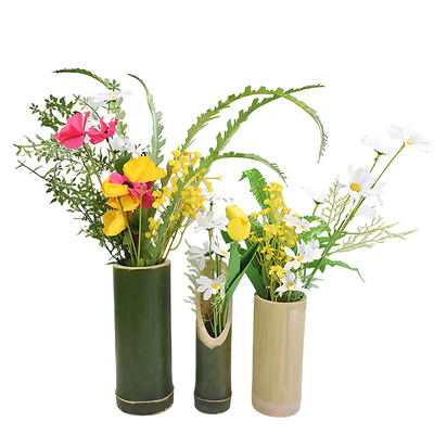 竹筒插花瓶天然竹子竹节花瓶