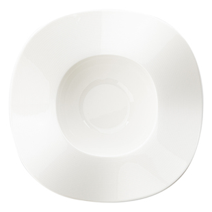 白色螺纹浮雕陶瓷深盘纹理意面盘简约纯白ins餐具西餐盘水果盘子