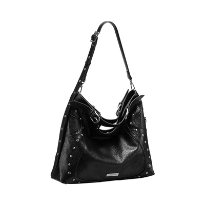 朋克铆钉机车包大容量托特包