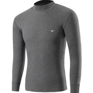 七匹狼男士秋衣中高领纯棉保暖内衣全棉毛衫单件上衣打底立领衬衣