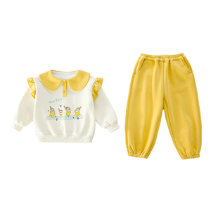 女童春装套装2026新款小童洋气儿童卫衣女宝宝春季运动两件套衣服