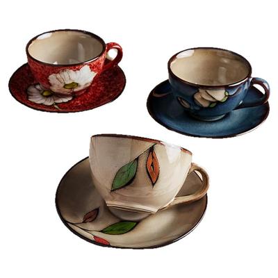 墨色复古窑变咖啡杯碟设计感杯子