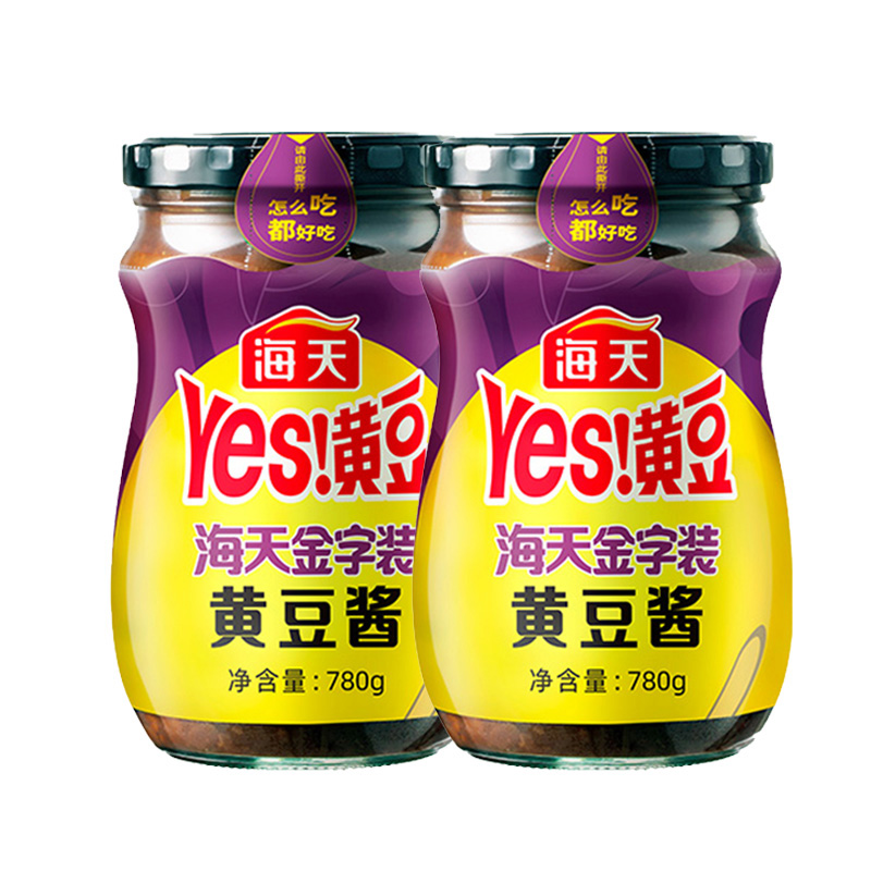 海天金字装黄豆酱780g*2瓶蚝汁豆瓣酱东北大酱家用厨房调味品蘸酱