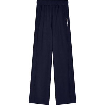 加绒保暖显瘦刺绣直筒休闲裤