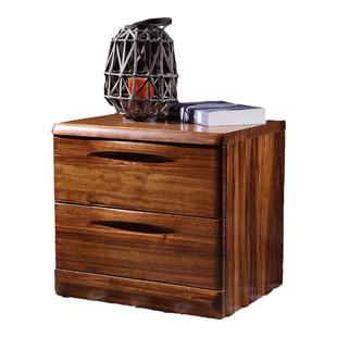 简韵 床头柜实木 现代简约新中式家具置物柜 全实木乌金木床边柜