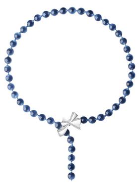 天然蓝糖心玛瑙项链手链两用