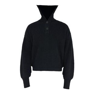 JCAESAR  SWEATER德古拉毛衣 大翻领纽扣粗针织毛衫 短宽版型质感