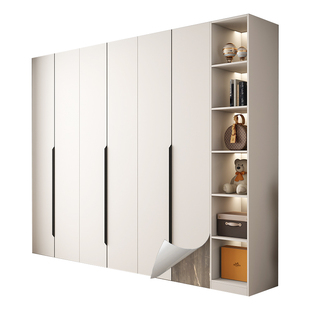 旧衣橱柜门奶油系改色贴膜翻新改造整张贴纸柜子内部内壁家具自粘